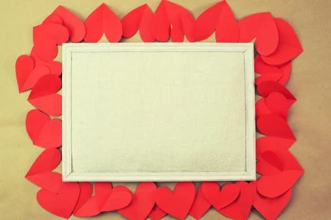 Frame of red hearts background for text concept of Valentine's day Stock Photos