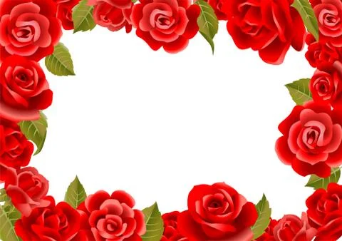 Frame from red roses Stock Illustration