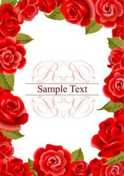 Frame from red roses Stock Illustration