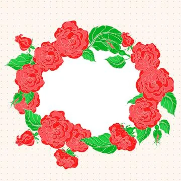 Frame with red roses Illustration