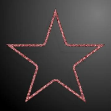 Frame Red Sequins Star. Glitter, Sparkle. Stock Illustration