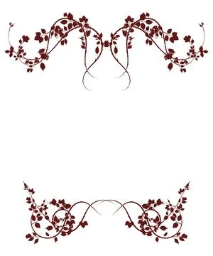 Frame in red tones with roses pattern decoration Stock Illustration