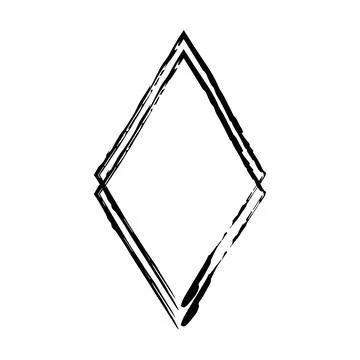 Frame rhombus texture element, outline border grunge shape icon, decorative.. Stock Illustration