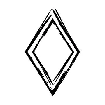 Frame rhombus texture element, outline border grunge shape icon, decorative.. Stock Illustration