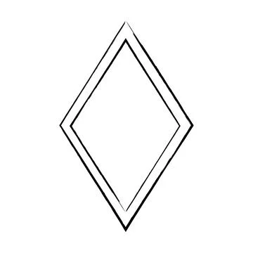 Frame rhombus texture element, outline border grunge shape icon, decorative.. Stock-Illustration