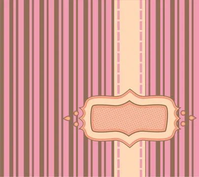 Frame with ribbon pinstripe vector Stock Illustration