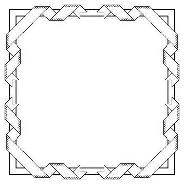 Frame with ribbons. Decorative abstract background. Stock Illustration
