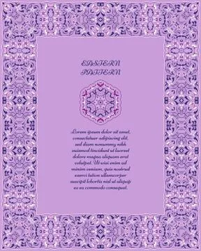 Frame with rich pattern in Arabic style. Stock Illustration