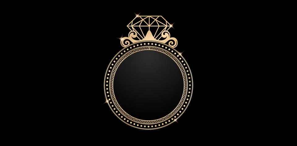 Frame ring diamond Stock Illustration