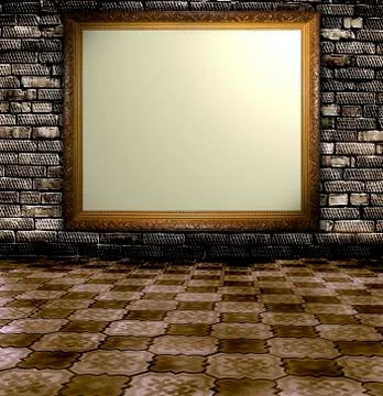 Frame in room Stock-Fotos