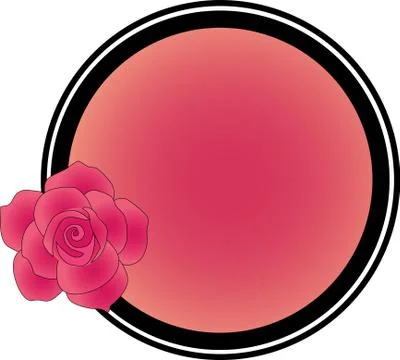 Frame with a rose under the text Stock-Illustration