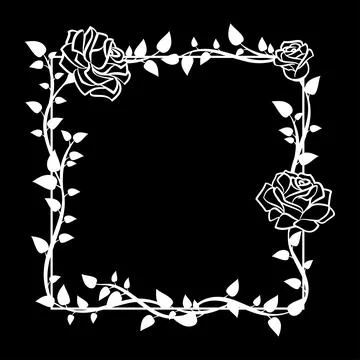 Frame of roses. Stylish ornamental border with roses Stock Illustration