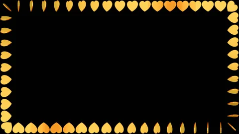 Frame - Rotating Gold Hearts Stock Footage 113803402