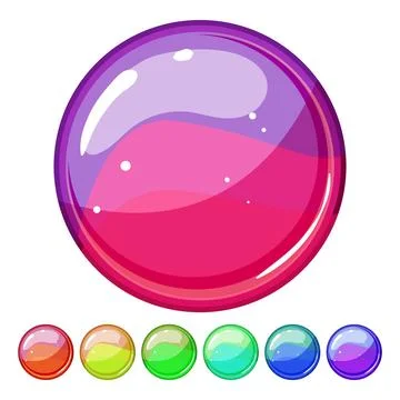 Frame round game button cartoon vector graphic 스톡 일러스트