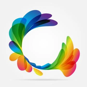 Frame rounded of colored petals Stock Illustration