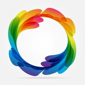 Frame rounded of colored petals Stock Illustration