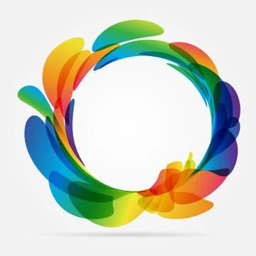 Frame rounded of colored petals Stock Illustration