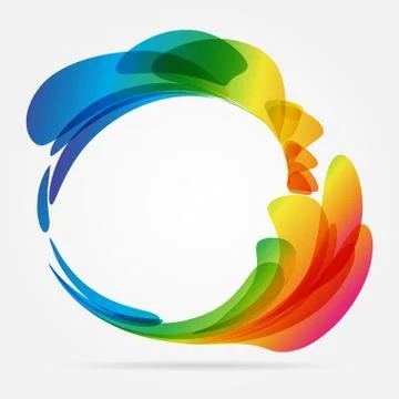 Frame rounded of colored petals Stock Illustration