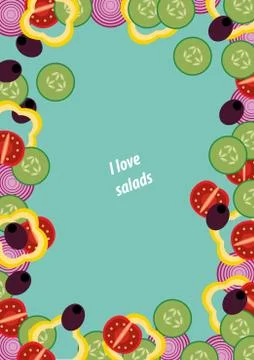 Frame of salad Stock Illustration