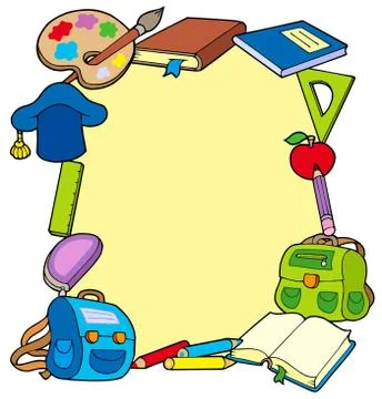 Frame from school objects Stockillustratie