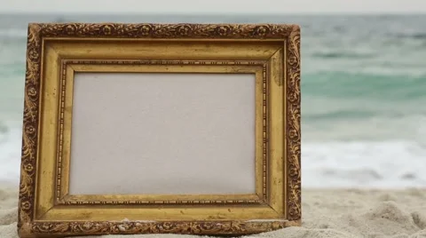 Frame on a sea background Stock Footage 57312121