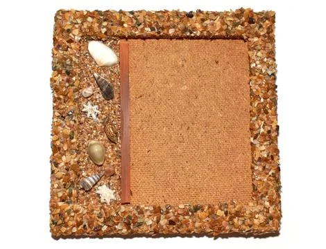 Frame of sea shells close-up on a white background horizontally Stock Photos