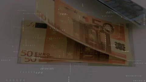 Frame sequence starting with top 20-euro note lifting, sliding up-left and Stock Footage 329611260