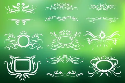 Frame set of vintage elements. Vector decoration collection. 库存插图