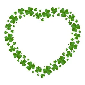 Frame of shamrocks in the shape of a heart Stock Illustration