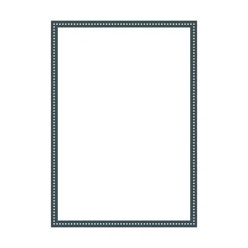 Frame shape icon, vertical rectangle decorative vintage border doodle element Stock Illustration