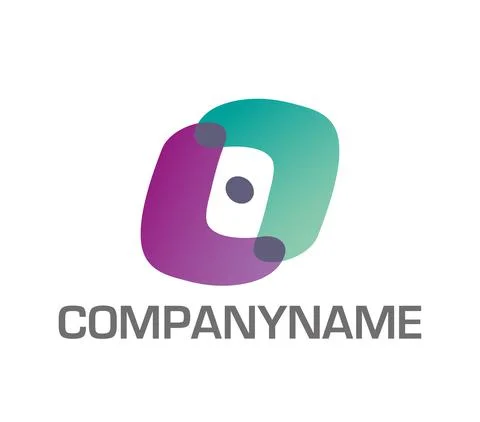 Frame in shape of translucent brackets in green and violet. Ready logo Stock Illustration