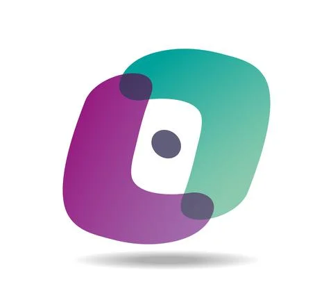 Frame in shape of translucent brackets in green and violet Stock Illustration