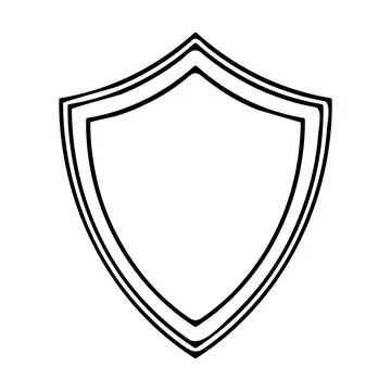 Frame shield icon element, outline border grunge shape icon, decorative doo.. Stock Illustration