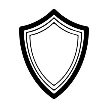 Frame shield icon element, outline border grunge shape icon, decorative doo.. Stock Illustration