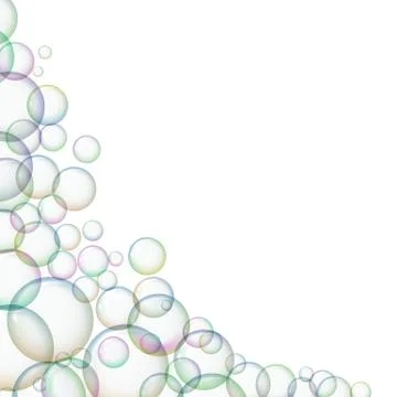 Frame with shiny soap bubbles. Stock Illustration