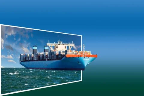 Frame with ship Stock Photos