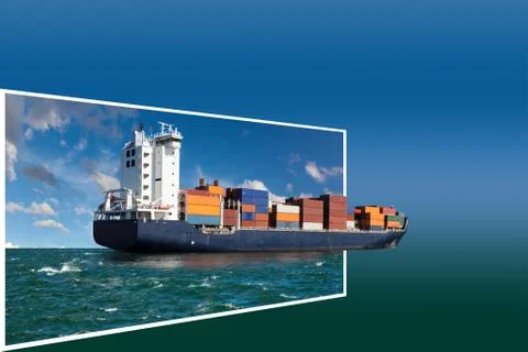 Frame with ship Stock Photos