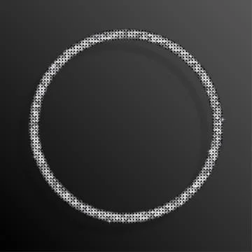 Frame Silver Sequins Circle. Glitter, sparkle. Stock Illustration