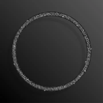 Frame Silver Sequins Circle. Glitter, sparkle. Stock Illustration