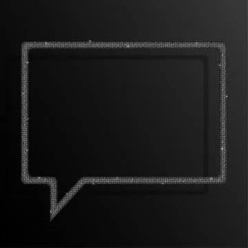 Frame Silver Sequins Speech Bubble. Stars. Stock Illustration