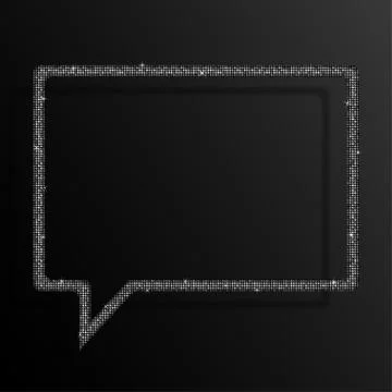 Frame Silver Sequins Speech Bubble. Stars. Stock Illustration