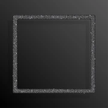 Frame Silver Sequins Square. Glitter, sparkle. Stock Illustration