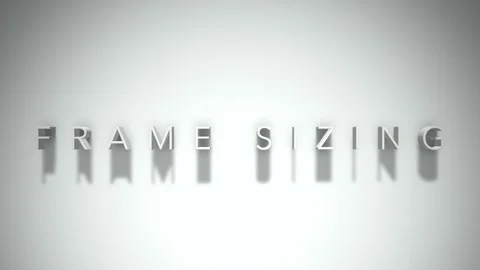 Frame sizing 3D title animation white text on a white background Stock Footage 299758217