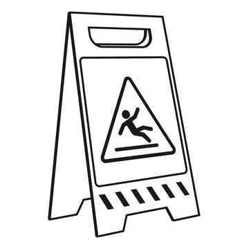A Frame Slippery When Wet Floor Sign Vector Stock Illustration