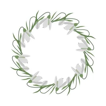 A frame of snowdrops for your design. Stock Illustration