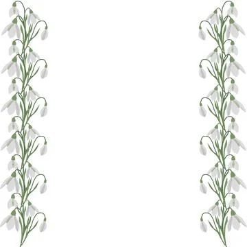 A frame of snowdrops for your design. Stock Illustration