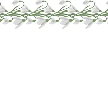 A frame of snowdrops for your design. Stock Illustration