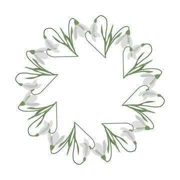 A frame of snowdrops for your design. Illustrazione stock