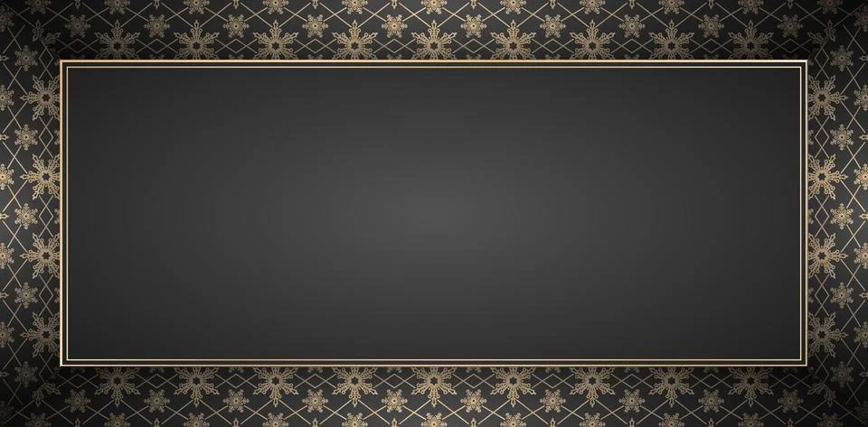 Frame Snowflake Pattern gold Stock Illustration