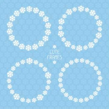 Frame of snowflakes pattern. Vector snow background. Christmas illustration. Can Stock Illustration